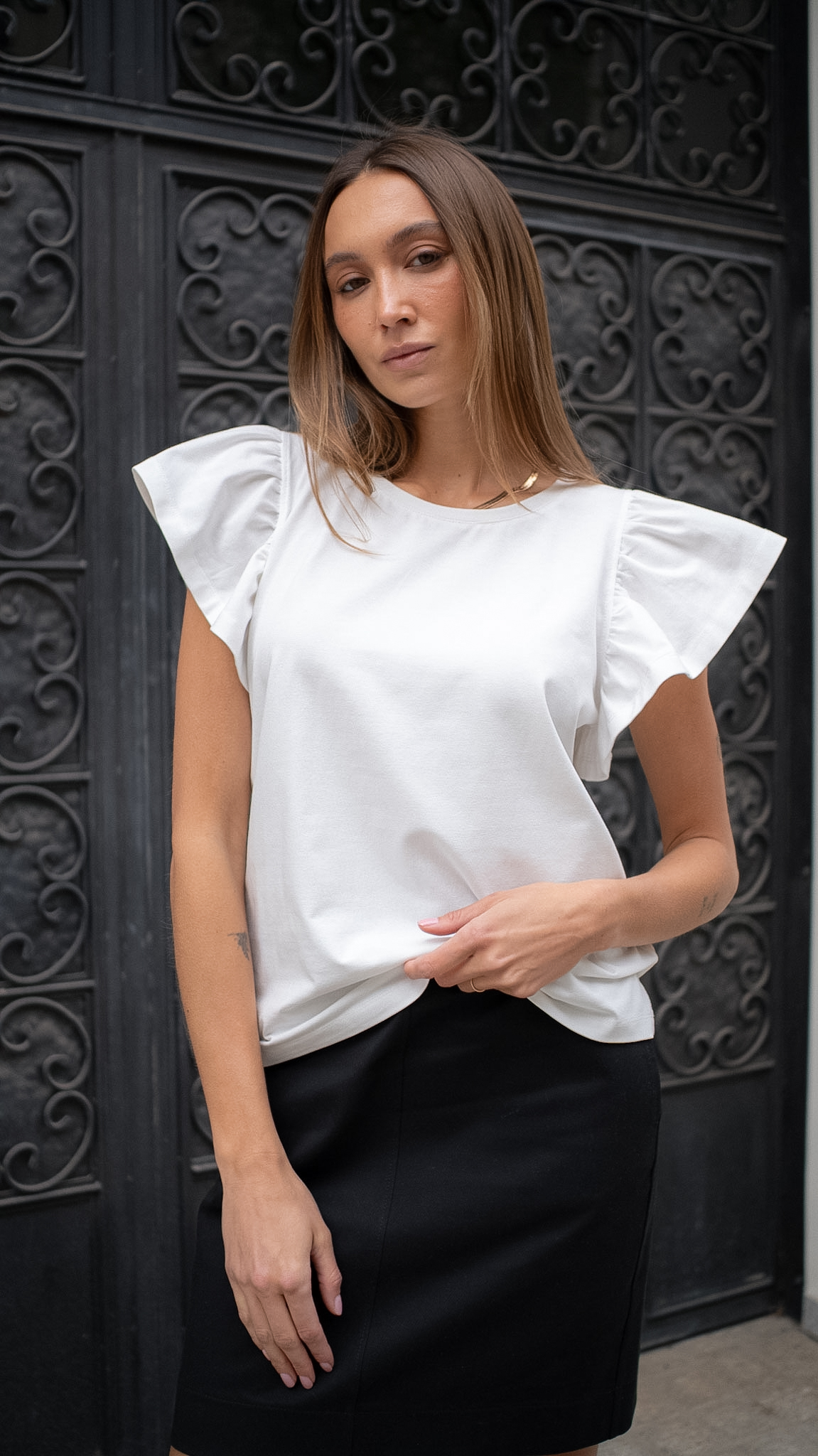LEMONADA T-Shirt falbanki biały