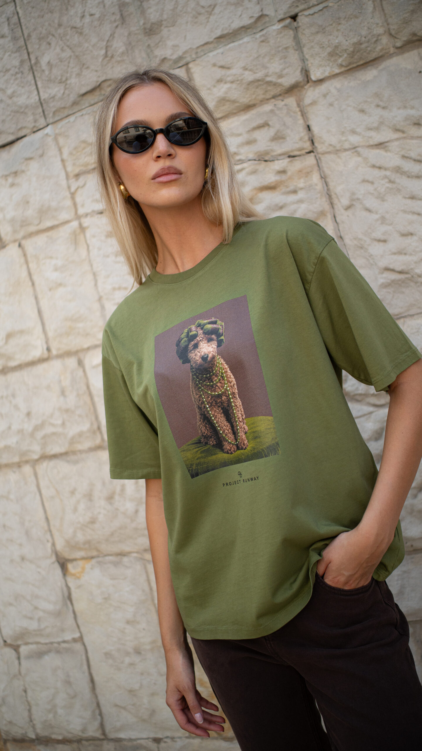 PROJECT RUNWAY T-Shirt PUDEL zielony