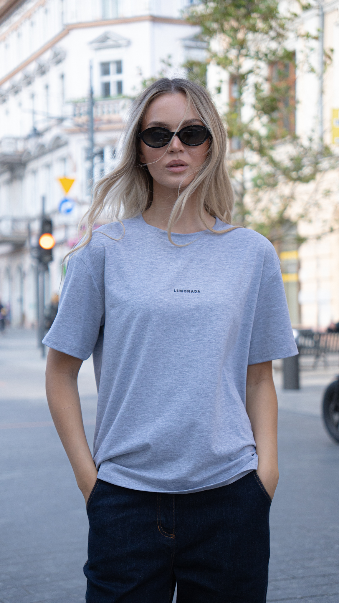 T-shirt Agathe — szary melanż