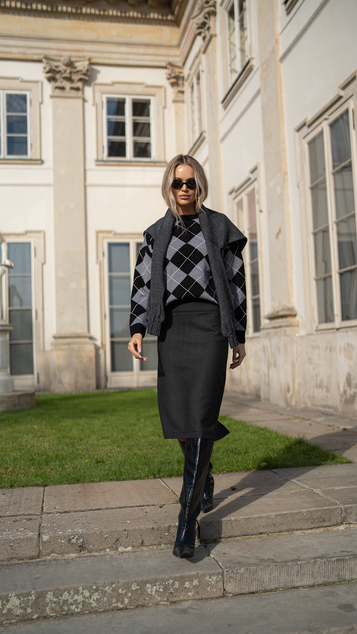 Sweter Losange — szary - obrazek 3
